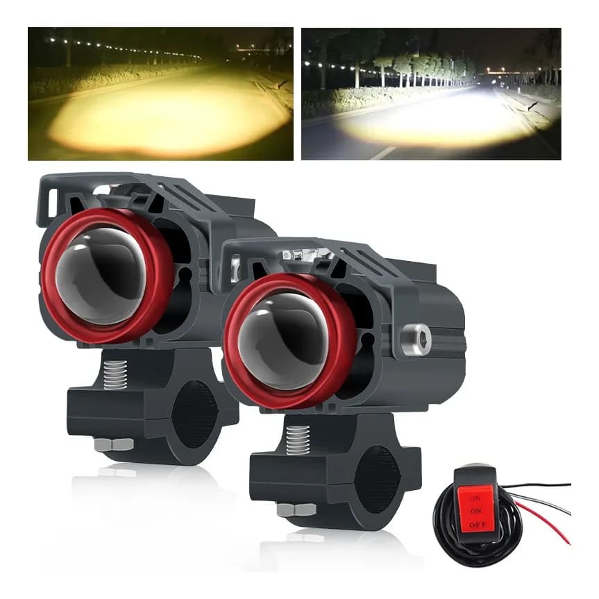 Par Milha Moto Farol Led Auxiliar De Nevoeiro 70w