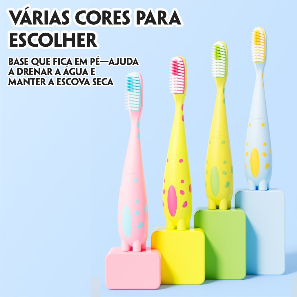 Escova de dentes supermacia divertida para crianças MOMODENT projetada para crianças de 3 a 12 anos, estimula o interess