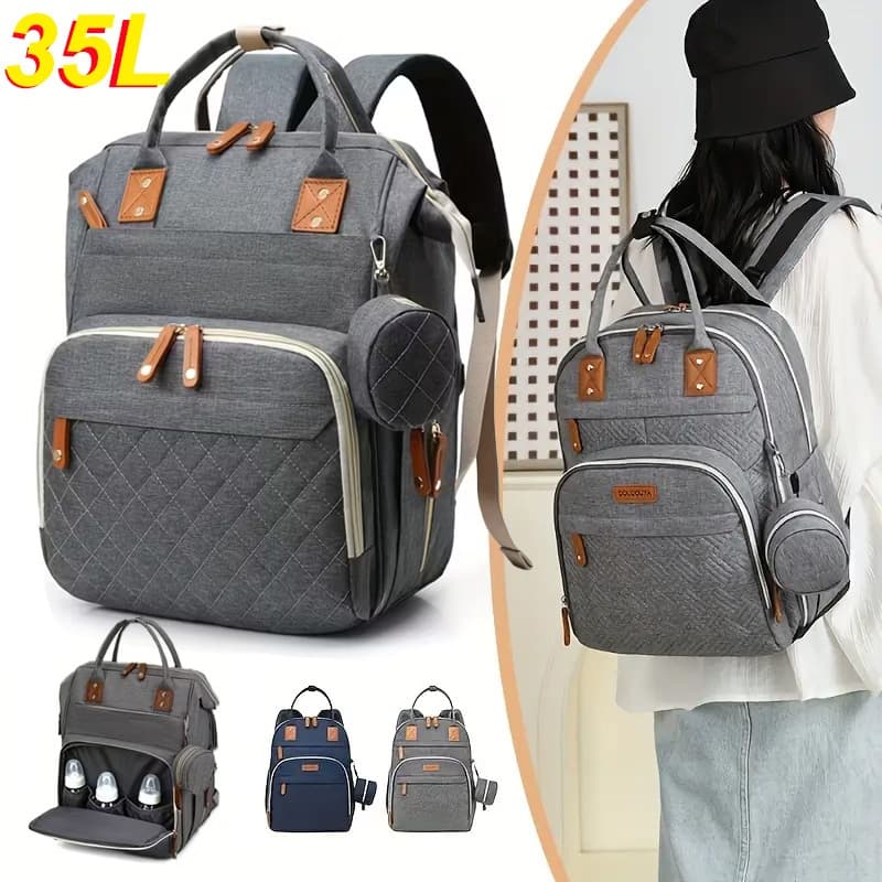 Mochila Bolsa Maternidade Mamãe Bebê Impermeável Porta mamadeira Fralda Menina Menino