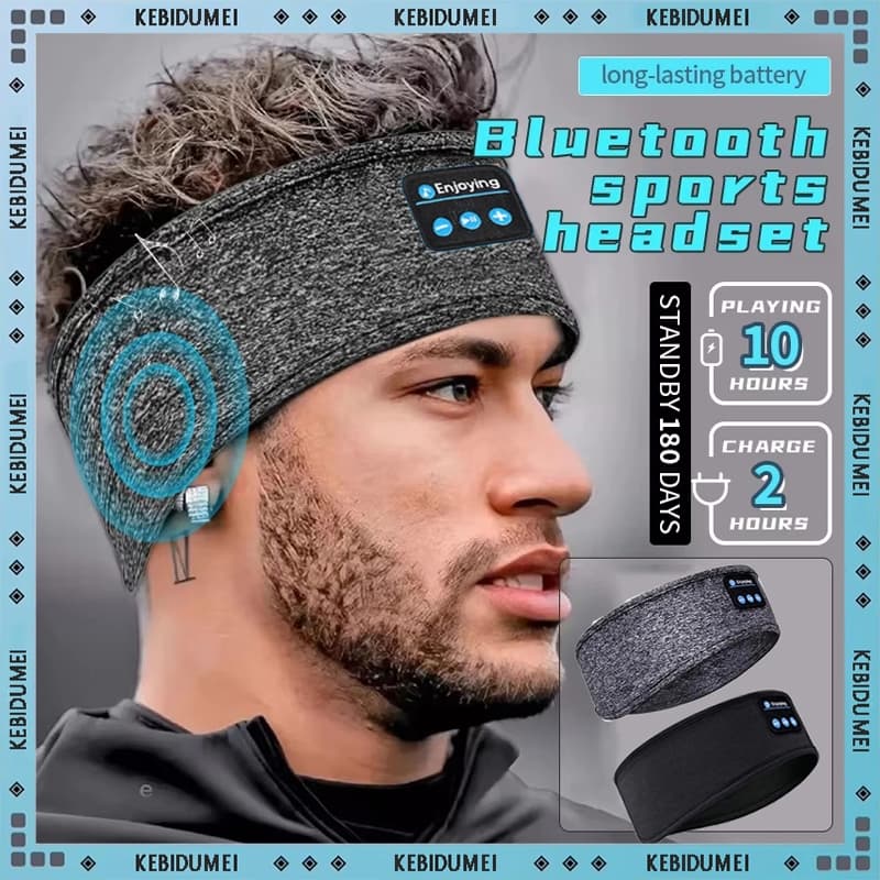 Bluetooth 5.4 Fones De Ouvido Esportes Dormir Bandana Elástico Sem Fio Música Máscara Olho Fone