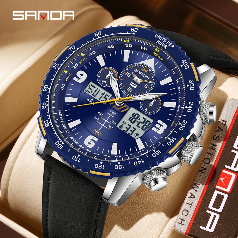 SANDA 6362 Relógio De Pulso Masculino Militar Digital Esportivo Relógios Para Homem Cronógrafo Quartzo-5