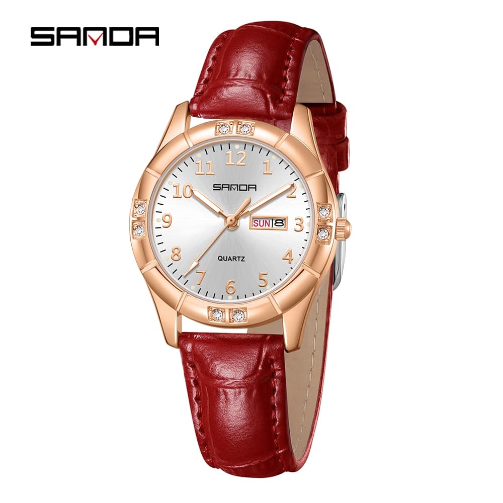 OFNS 9096 Relógio Feminino Com Pulseira De Couro Data De Quartzo Para Mulheres Moda De Alta Dureza-31