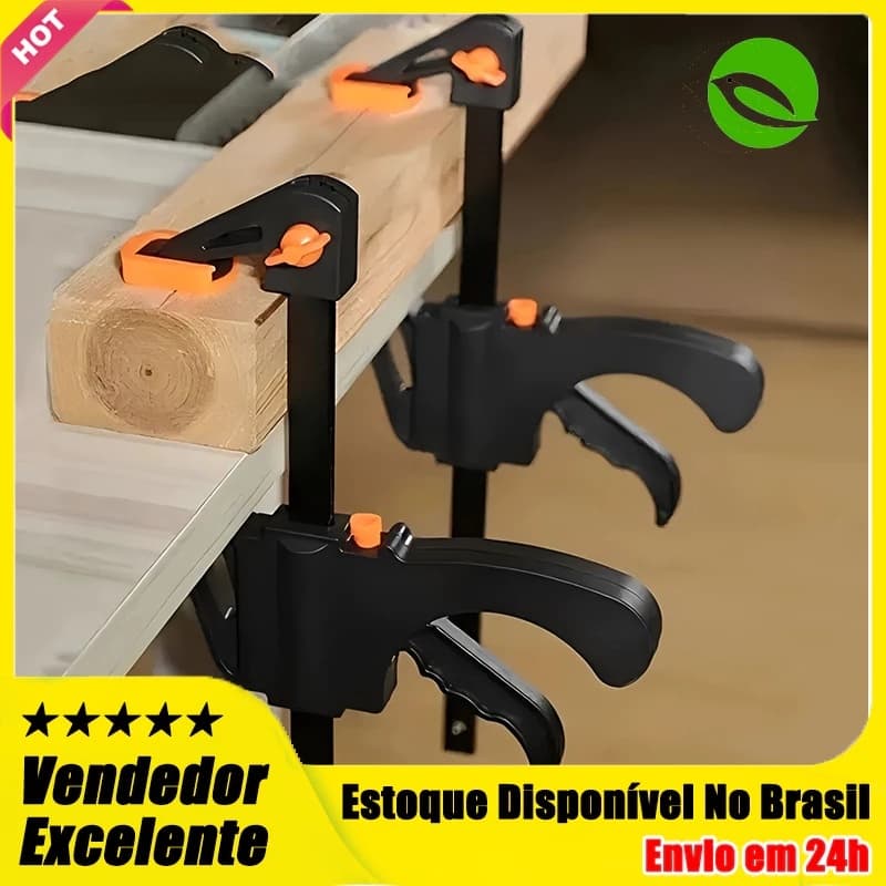 Kit 4/2/1 Grampo Sargento Aperto Rapido Universal 4 pol Tipo F Marceneiro É Bom
