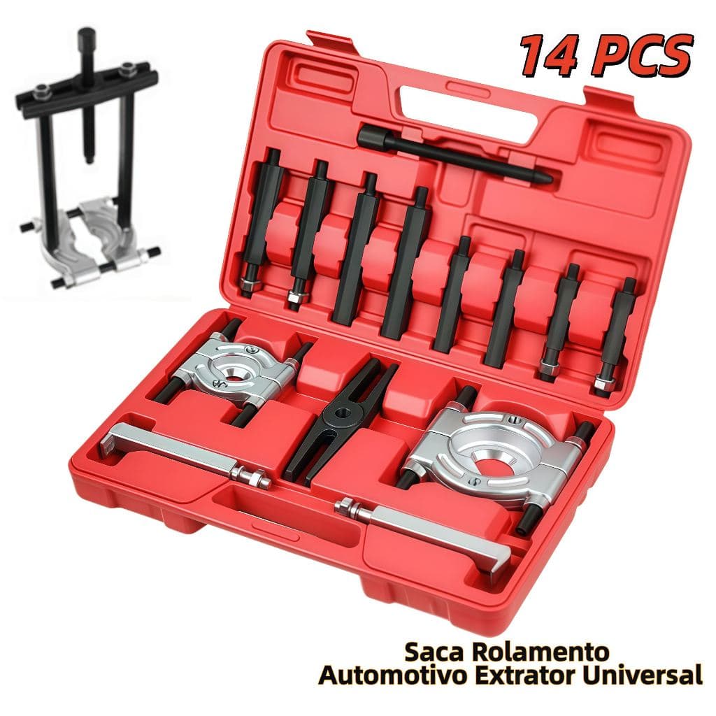 14 Peças Kit Saca Rolamento Automotivo Extrator Universal