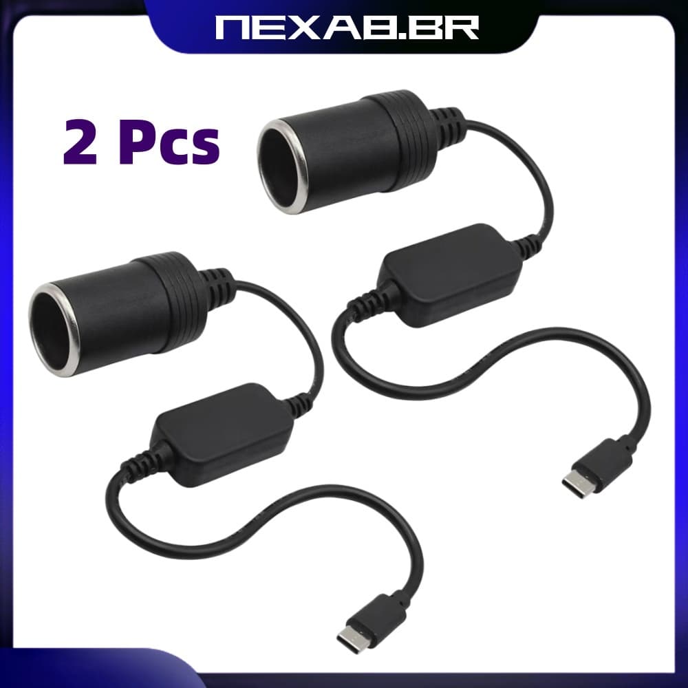 2 Pçs Porta USB Para Isqueiro Do Carro 5V A 12V Conversor Com Fio Fêmea Cabo De Alimentação Adaptador DVR