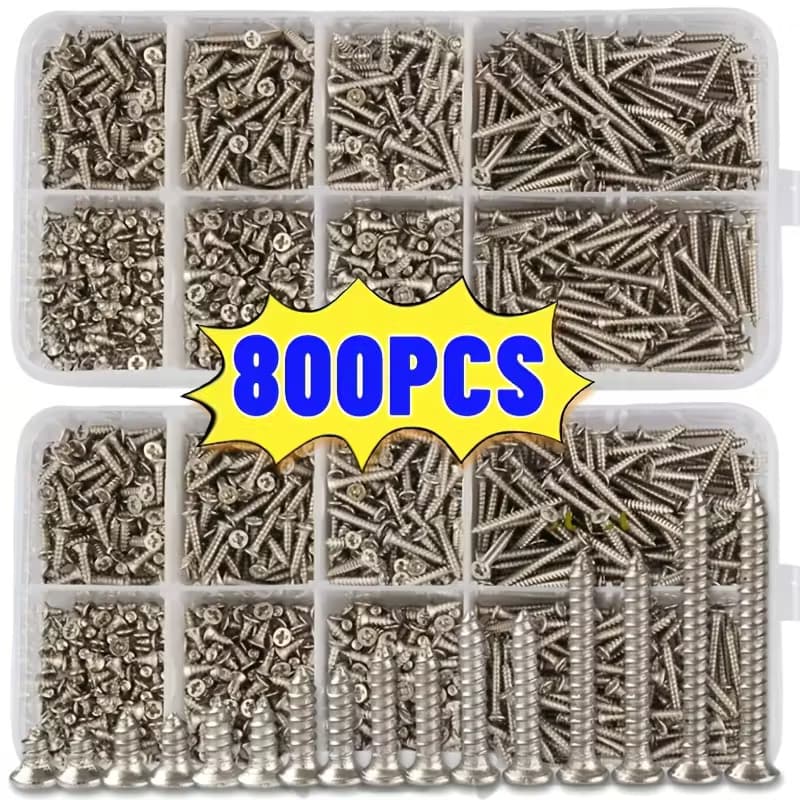 Kit 800 Peças Parafusos com Organizador – Multiuso