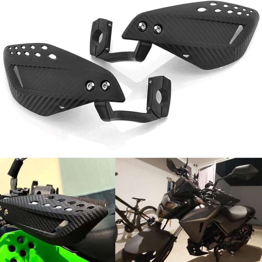 Protetor Mão Modelo Vector Moto Preto Manopla Punho Nylon Kit Com 2 Universal Guidão 22mm