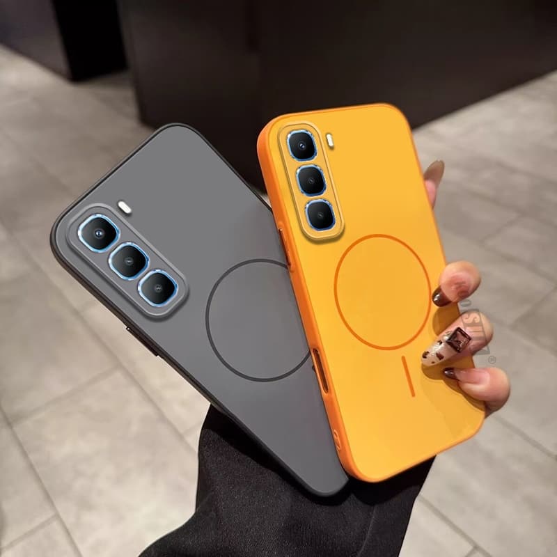 Capa Fosca Para infinix Hot 60 Pro + 60i Hot60 Plus Cor Mista Colorida Laranja De Telefone Fina Proteção Dura Traseira