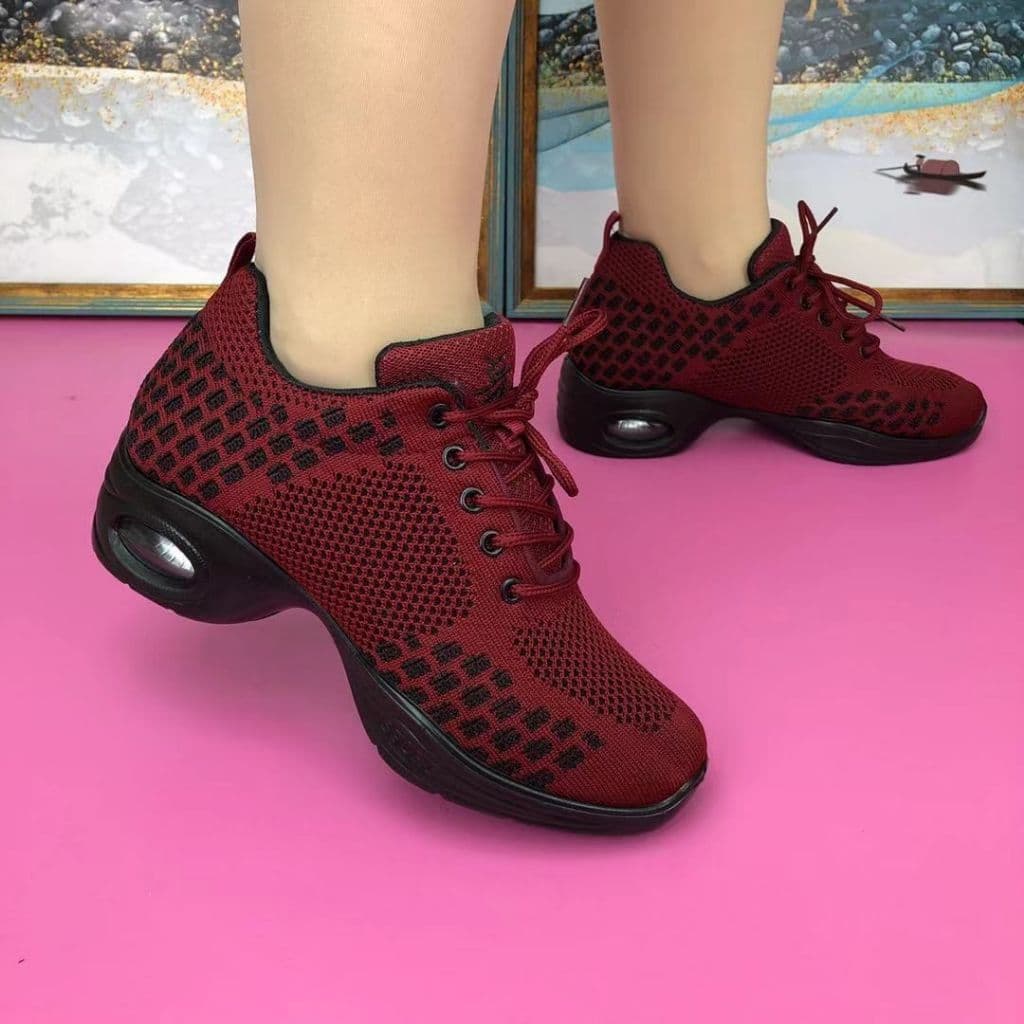 Sapatos De Dança De Malha Macia jazz Mulheres Confortáveis Tecido