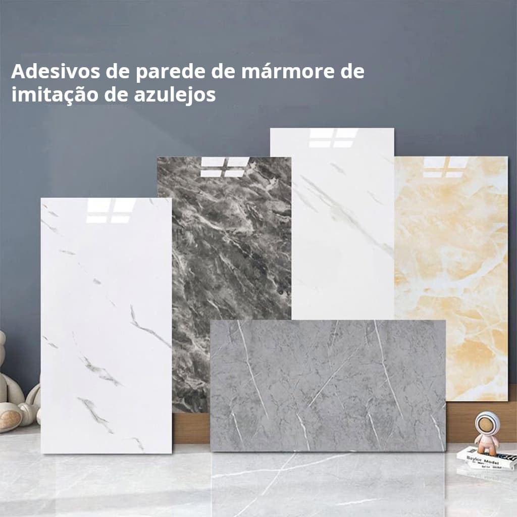 Papel de Parede Adesivo 3D Mármore Lavável, Decoração para Sala, Quarto, Cozinha e Banheiro，Kit 5/10