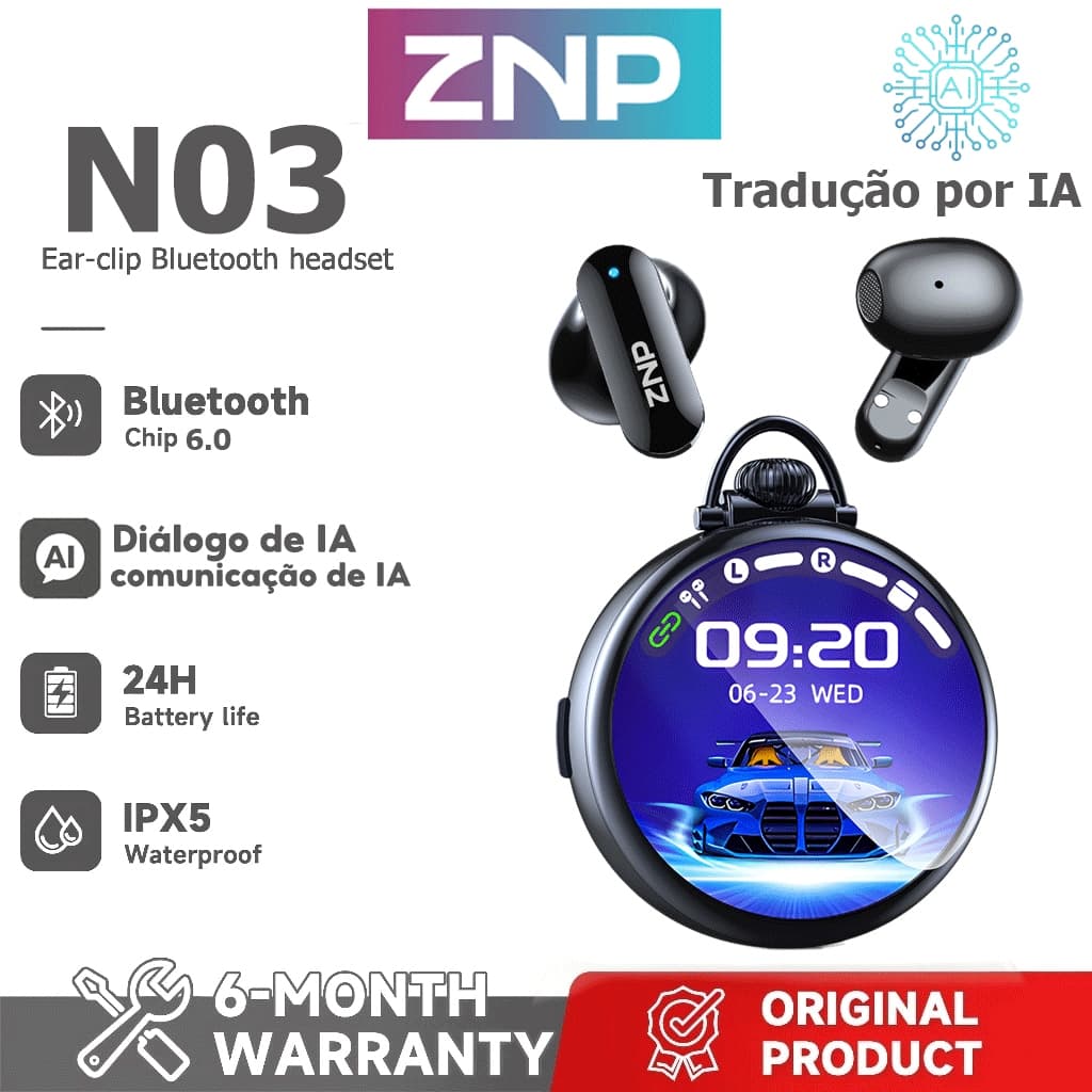 Garantia de um ano ZNP N03 AI Tradução Diálogo AC Bluetooth Headset Bluetooth 6.0 Microfone embutido Papel de parede sub