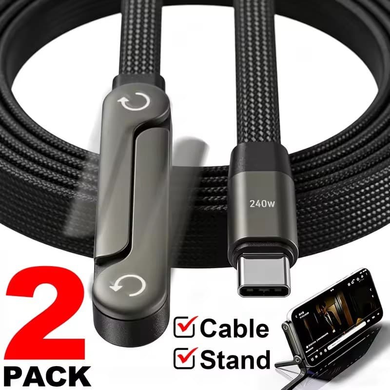 HdoorLink 240W Cabo De Carregamento Rápido Tipo-C Para/IOS Dobrável Suporte Telefone Dados 2 Em 1 17 Pro Max Xiaomi
