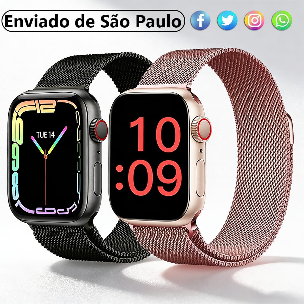 Novo mini relógio inteligente de moda para mulheres com suporte a calculadora de chamadas Bluetooth