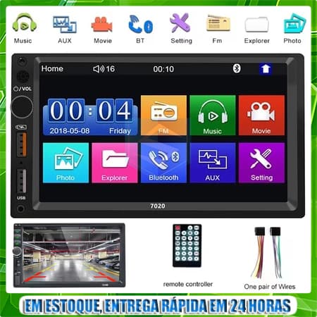 Multimidia 7 Polegas Tela Central MP5 2din Rádio Para Carro Touch Screen MP5 Receptor FM