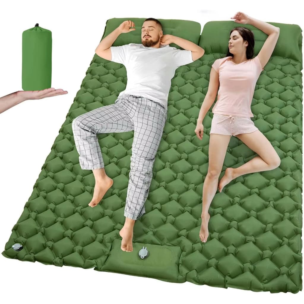 ColchãO InfláVel Casal Resistente AutomáTico Multiuso Camping Com Bomba Ar Embutida De Acampamento Ao Livre Duplo Para D