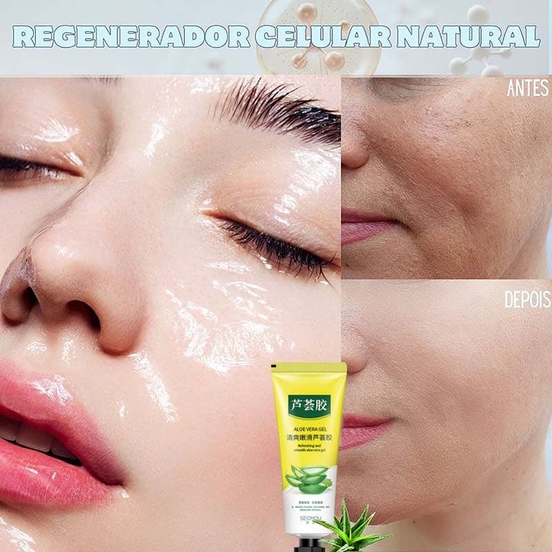 Creme Gel Aloe Vera " Reparador Refrescante " 30g | Acalma E Hidrata Após Exposição Solar , Alivia Vermelhidão , Não Gor