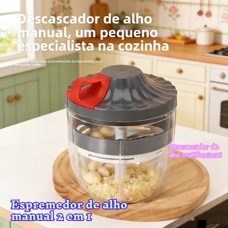 Mini Descascador manual , Combinado E Picador Em Um ! | De Alho Retrátil/Moedor De Vegetais