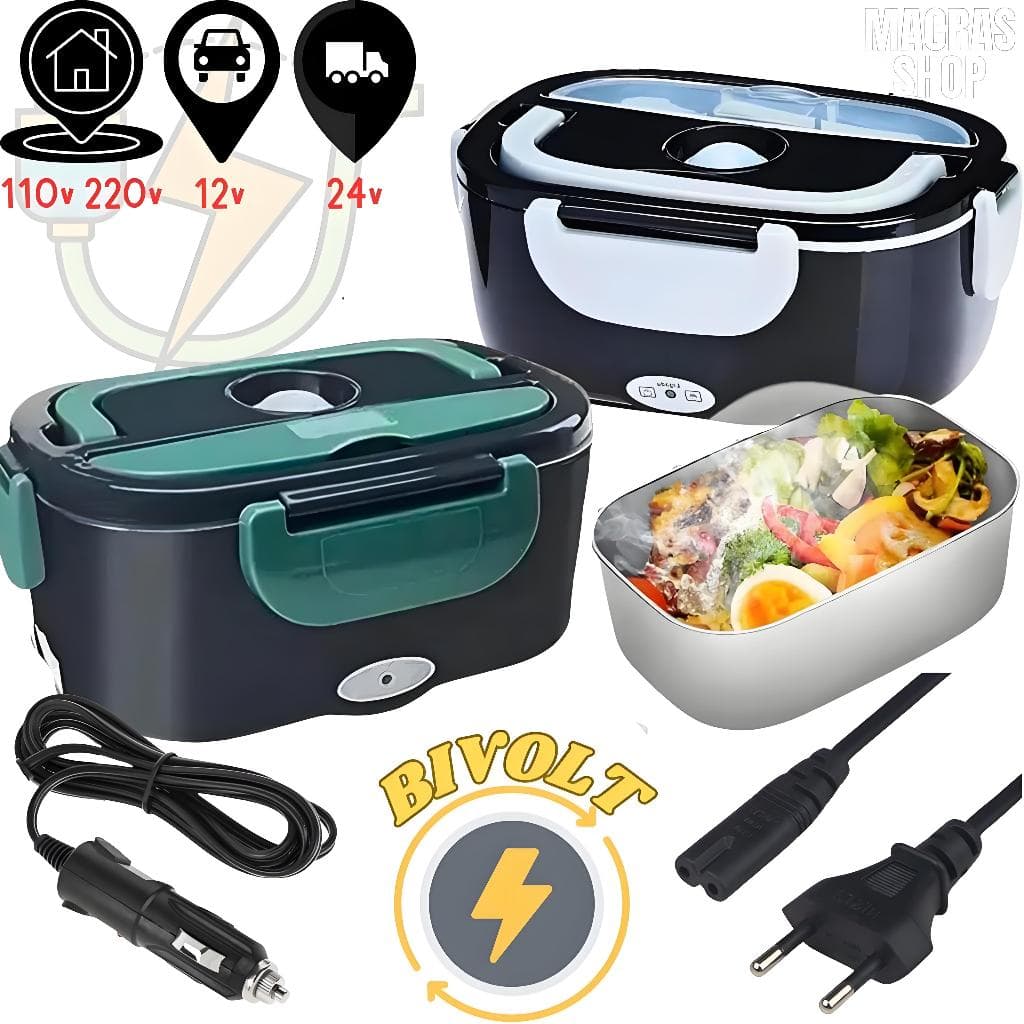 Marmita Elétrica Veicular Tomada Bivolt 110v/220v E 12v/24v - Marmita Térmica Para Comida