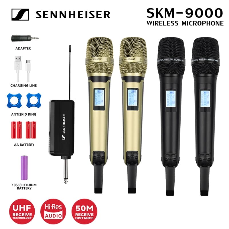 Microfone Universal Sennheiser SKM-9000, microfone sem fio UNF, Anti-interferência de baixo ruído, som de alta fidelidad