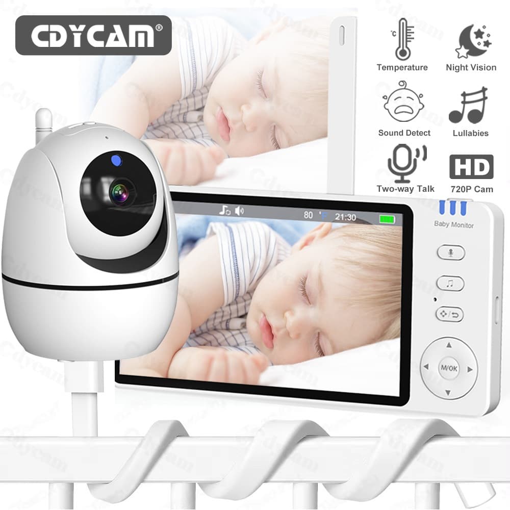 Baba Eletrônica Com Monitor Visão Noturna, Câmera c/ Audio Sensor de Temperatura e Música, Baby Monitor
