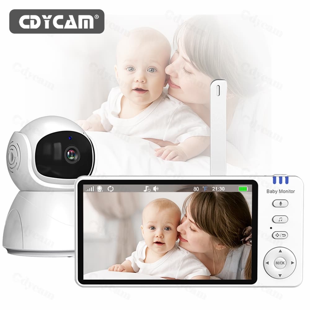 Baba Eletrônica De 5.0 Polegadas Com Monitor Visão Noturna, Câmera/ Audio Sensor de Temperatura