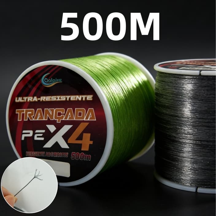 100m/300m/500m Linha De Pesca Multifilamento Verde Cinza Multicor 4 Fios Super Resistente PE X4