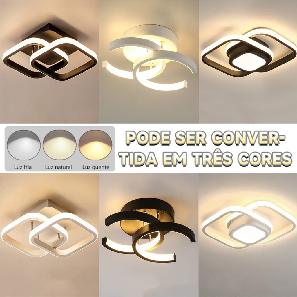 Lustre Moderno De Teto Led Em 3 Cores (110V/220V) Para Corredor , Sala De Estar , Quarto , Cozinha