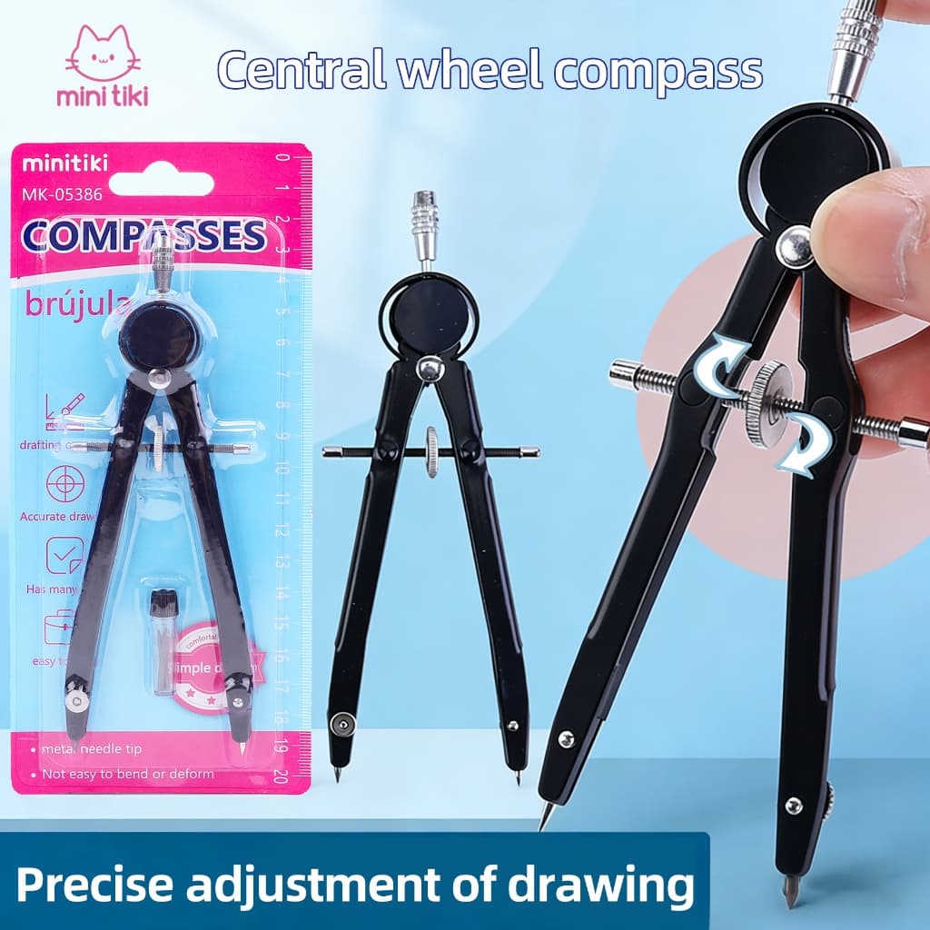 Minikiti Compass Set Alunos do ensino médio Conjunto de ferramentas de desenho para exame Design de pintura profissional