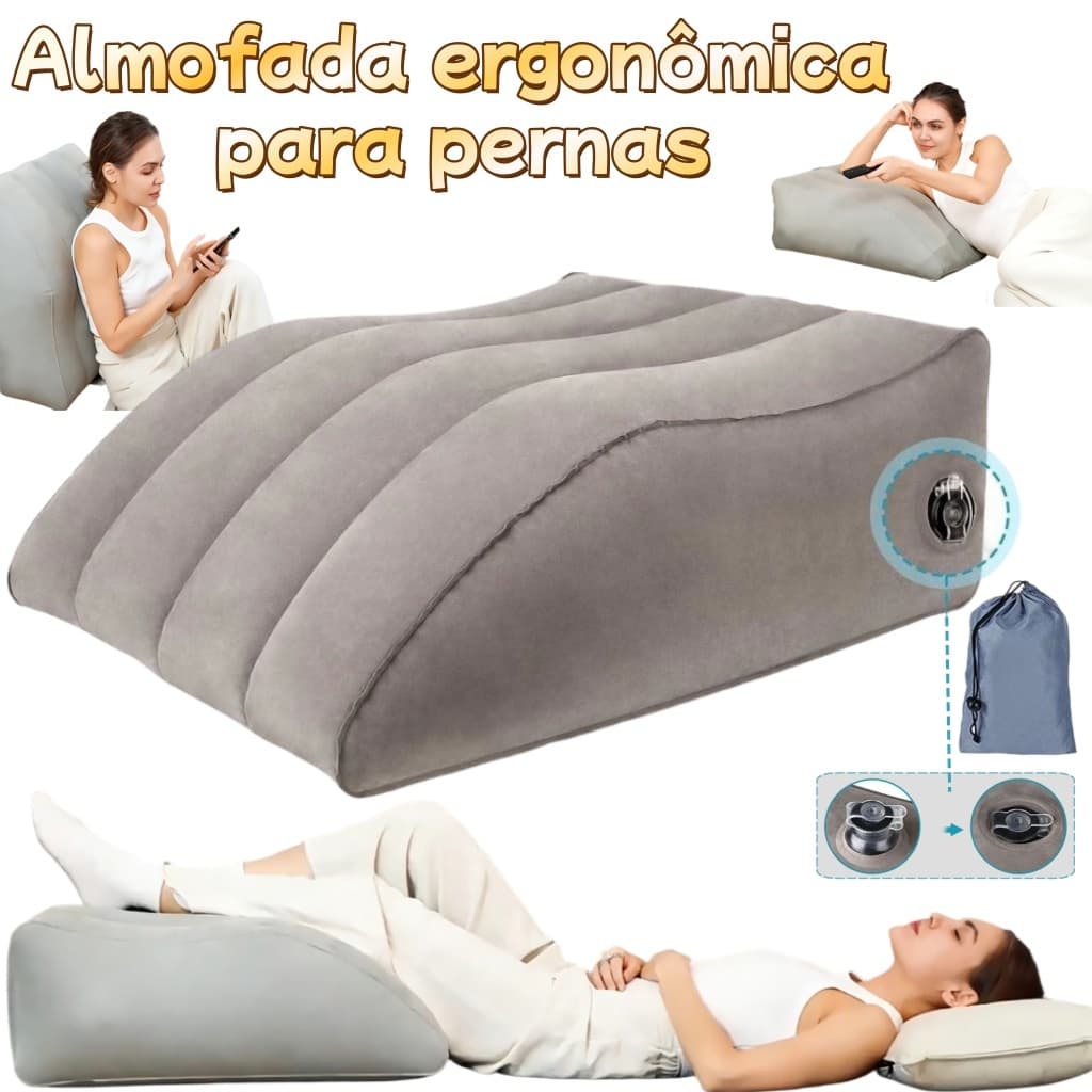 Almofada Inflável Apoio Pé Pernas Portátil Cunha Elevada Travesseiro ergonômica para pernas