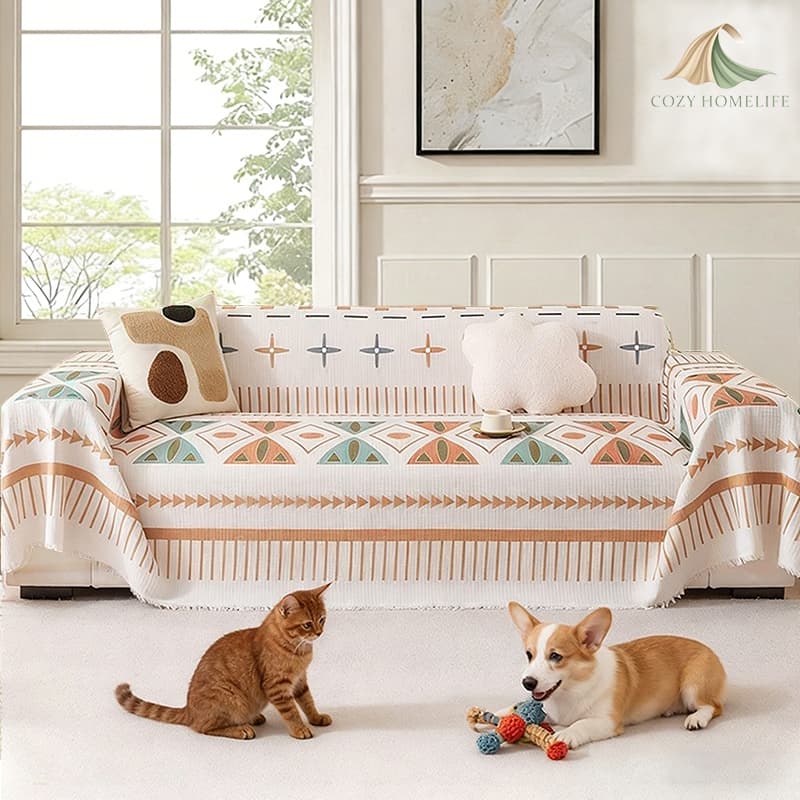 Capa De Sofá CZHLIFE Boho , Cobertor De Tecido Macio Antiderrapante E Lavável Com Borlas , 2 3 Lugares Para Animais De E