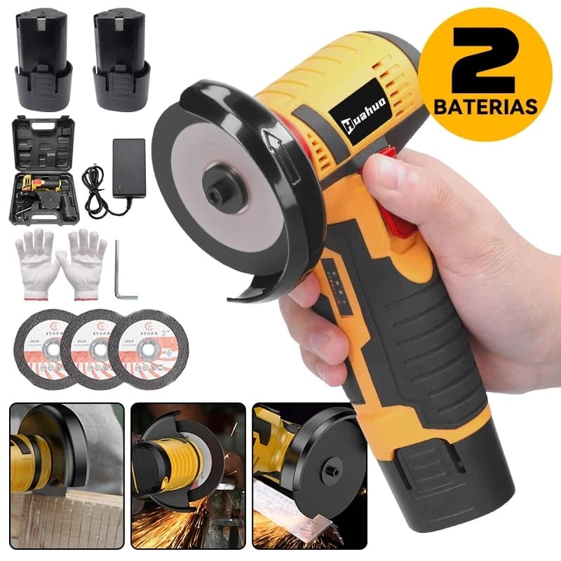 12V  Esmerilhadeira Lixadeira Recarregável Portátil  Elétrica Sem Fio 2 Baterias Com Maleta