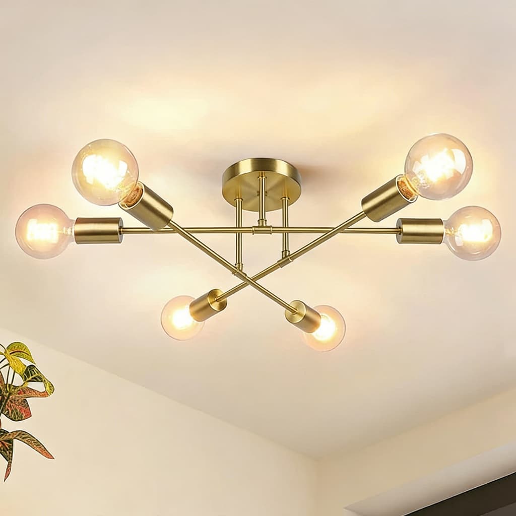110V-220V Lustre Moderno Lâmpada De Teto Antigo Ouro Nórdico Iluminação Decorativa Para Casa