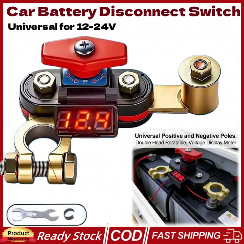 (Envio Em 12H) Interruptor De Desconexão Da Bateria Do Carro 12-24V , 360 ° Girar De Energia Conjunta Bidirecional Com D