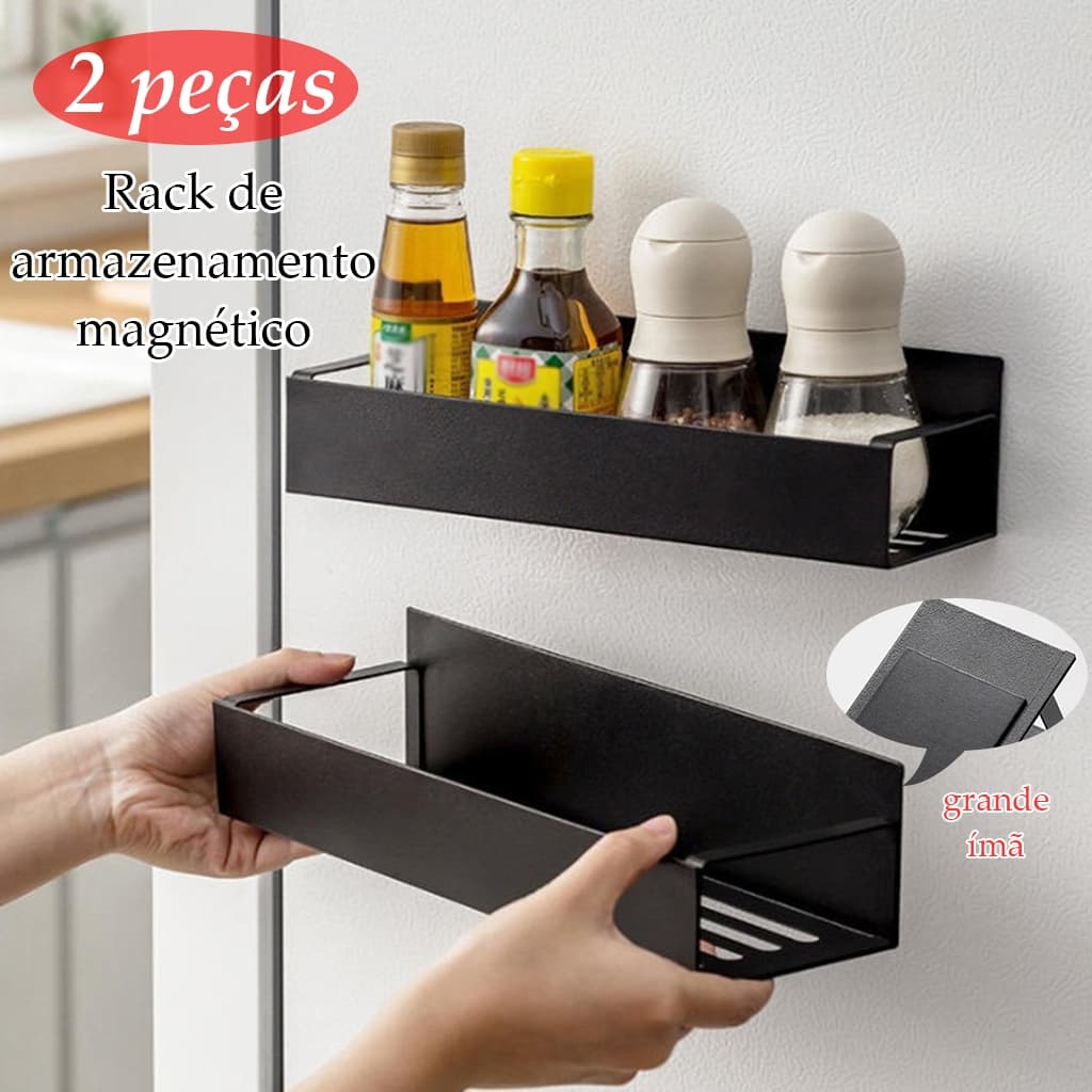 2x Rack Prateleira Organizador Magnético Cozinha,Adequadas Para Geladeiras E Máquinas De lavar Roupa