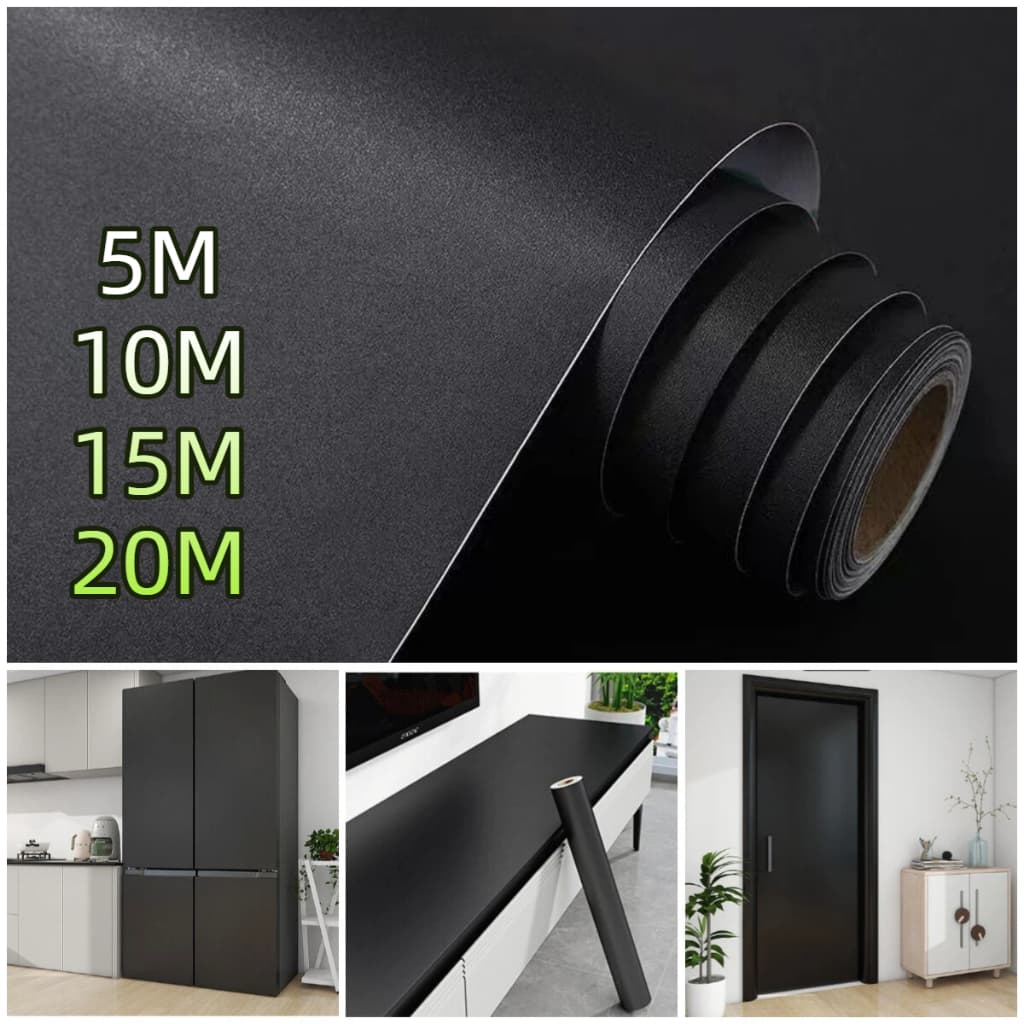 Papel Contact Adesivo 5/10/15/20 Metros Preto Fosco Lavável Promoção