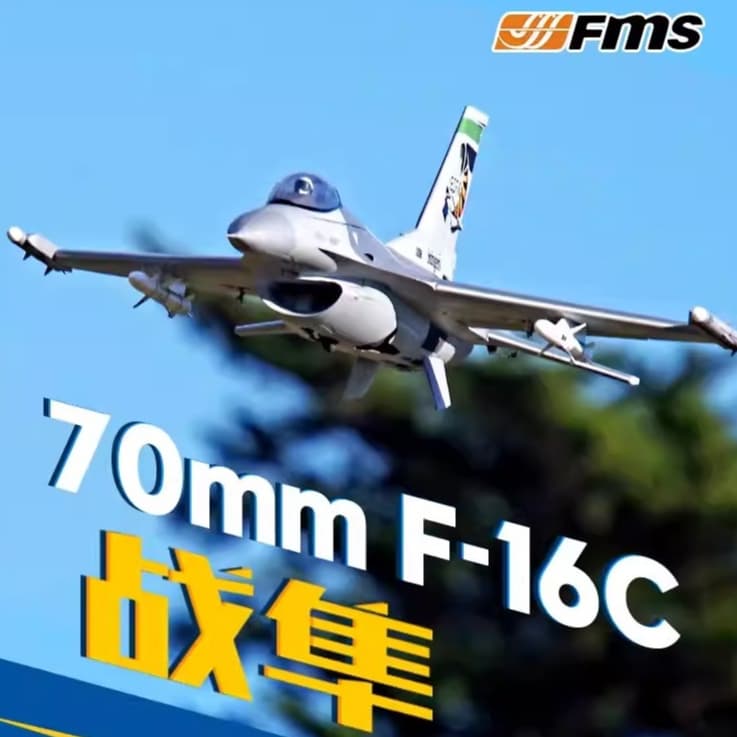 Modelo De Aeronave De Controle Remoto FMS70mm EDF F-16C Fighting Falcon