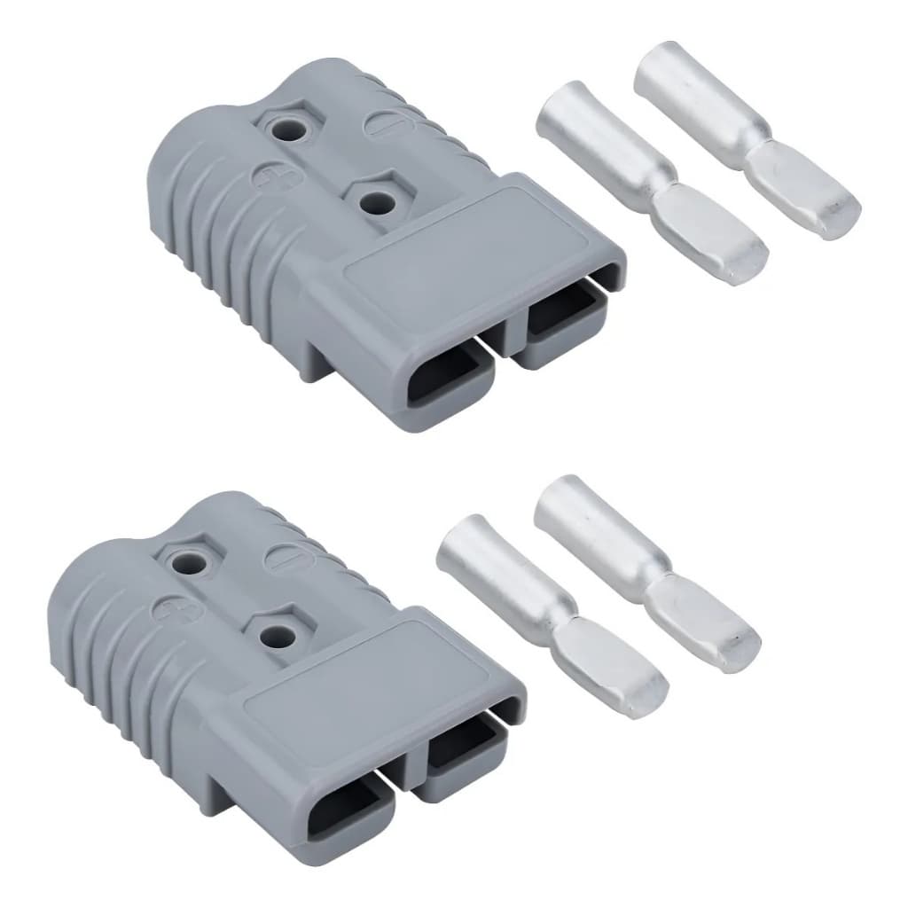 Kit 02 Conectores De Bateria Power Para Anderson 175a Cinza