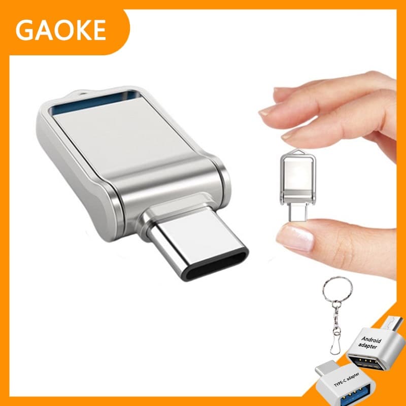 Disco U de Interface dupla tipo C + adaptador OTG 8GB-2TB Universal para celular e computador
