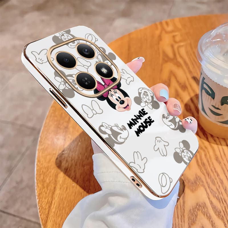 Redmi Note 15 Pro + Note15 5G Capa De Desenho Animado Minnie Móvel Fofa Borda Reta Protegida Para Câmera Completa