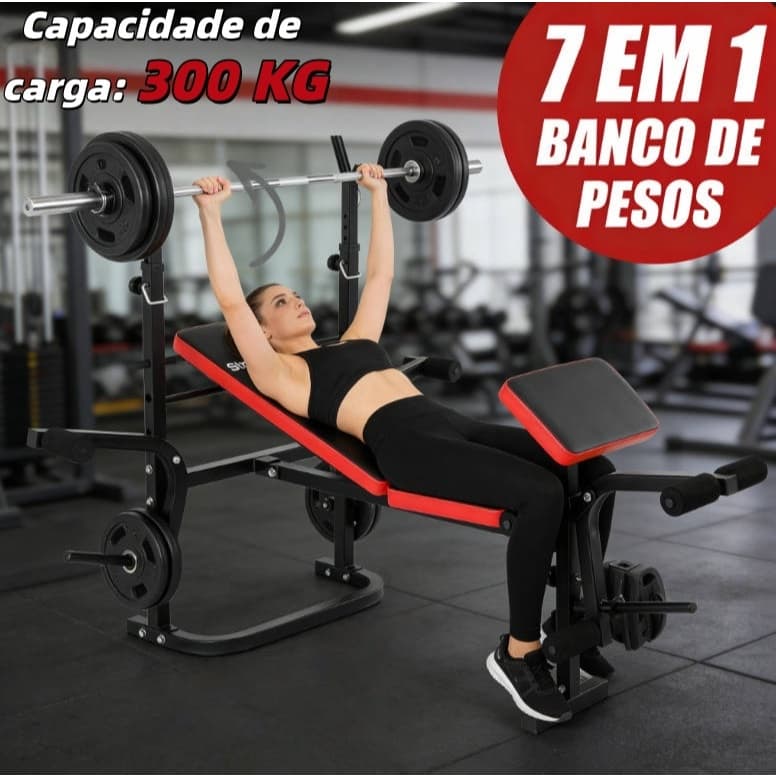 Estação de Musculação Banco para Supino com Encosto Ajustável--Strengthflow