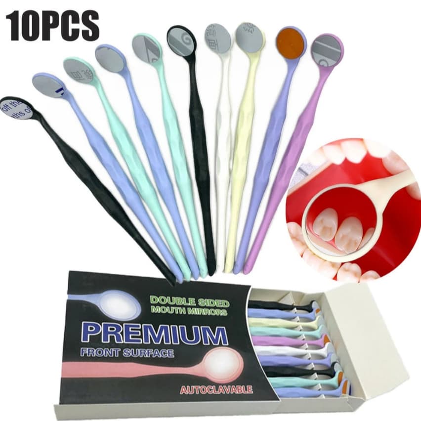 Espelho Dental , Dupla Face , 10 Unidades