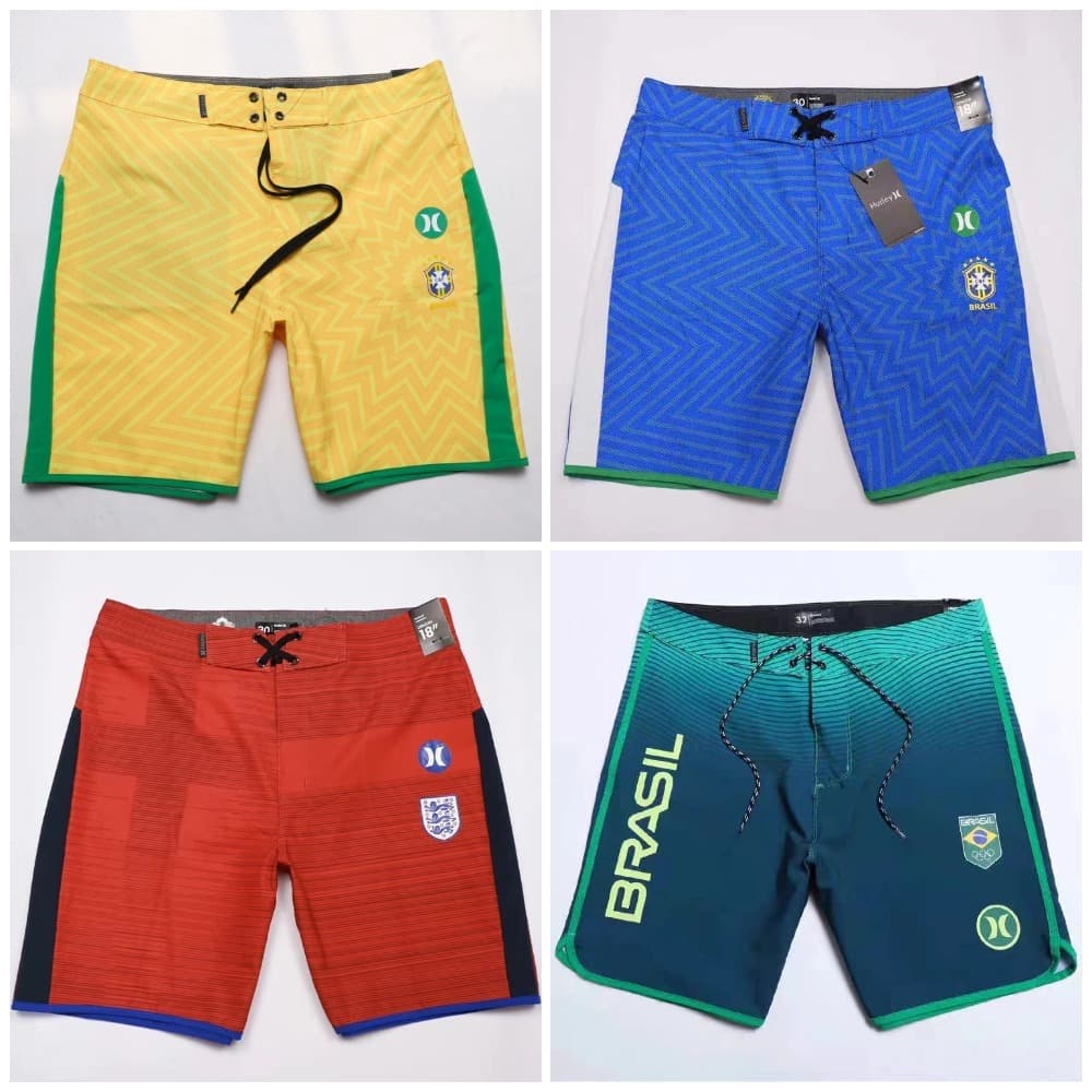 Shorts De Futebol Masculino Brasil | Surf De Praia Elásticos À Prova D'água De Secagem Rápida Com Cordão Bermuda Para Na