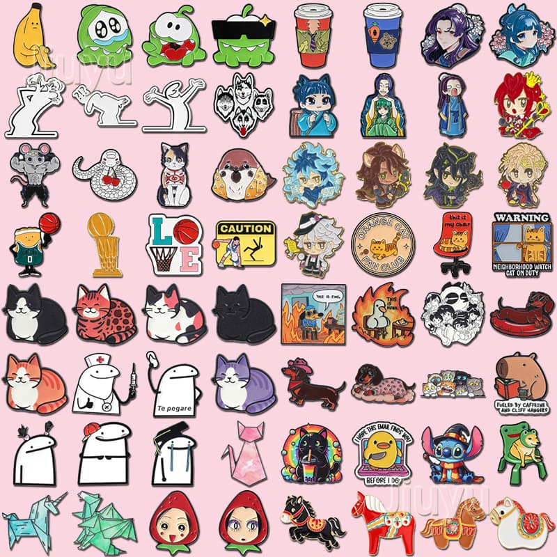 Bonito Dos Desenhos Animados Anime Esmalte Pinos Em Massa Estilos Mistos Engraçado Estética Lapela Broche Para Mochila R