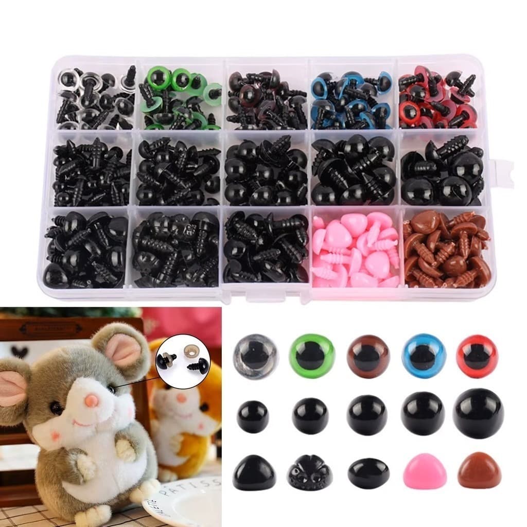 Kit 560 Peças Olhos E Focinhos P/ Amigurumi C/ Travas + Case