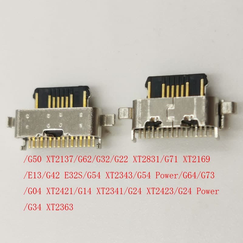 10-50Pcs Conector Plugue USB Para Motorola Moto G50 G04 G14 G24 G34 G54 G62 G32 G22 G71 E13 G42 E22S E32S Carregador De