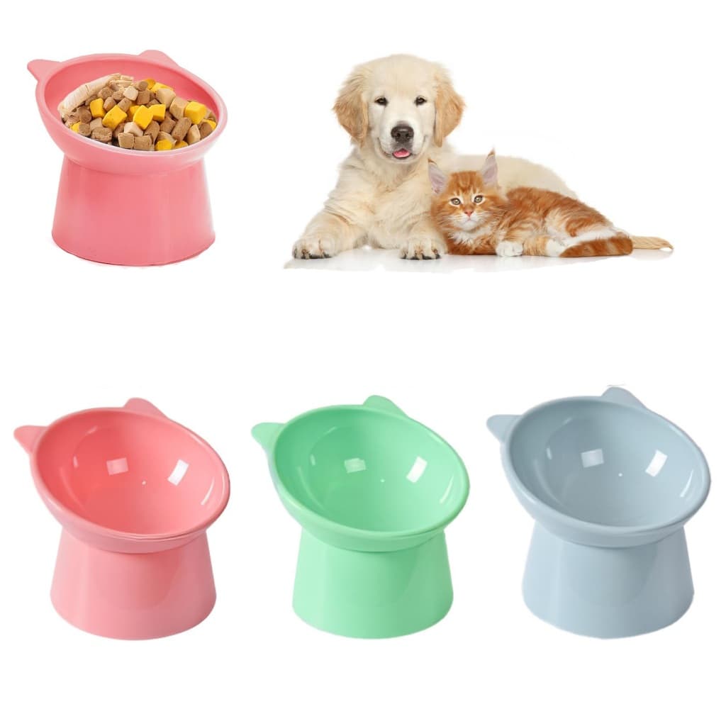 Comedouro Bebedouro Elevado Reduz Engasgo Ergonômico Correta Pet Gato Cachorro Kit e Unidade