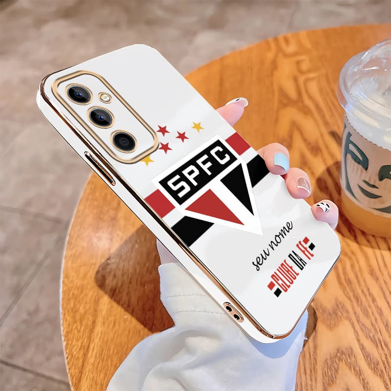 Samsung A17 A07 A16 A26 A36 A56 5G Caso Nome Personalizado SPFC São Paulo Brilhante Chapeamento De Telefone Capa