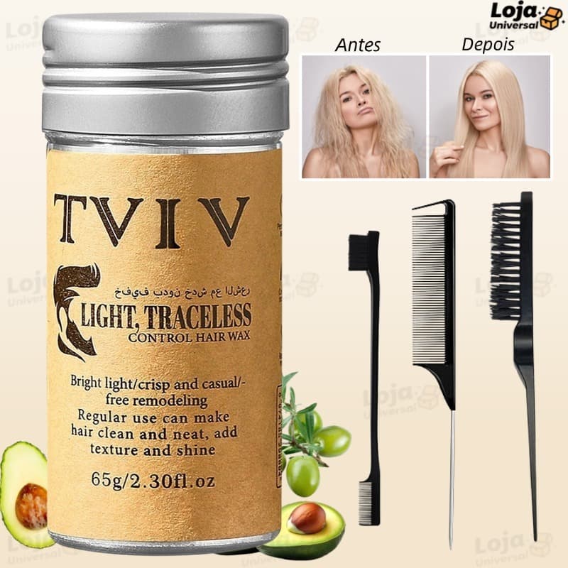 Bastão de Cera para Cabelo Anti-Frizz Frizzy Hair Tidying Creme Suavizante Styling Stick de Cera para Cabelo Sólido