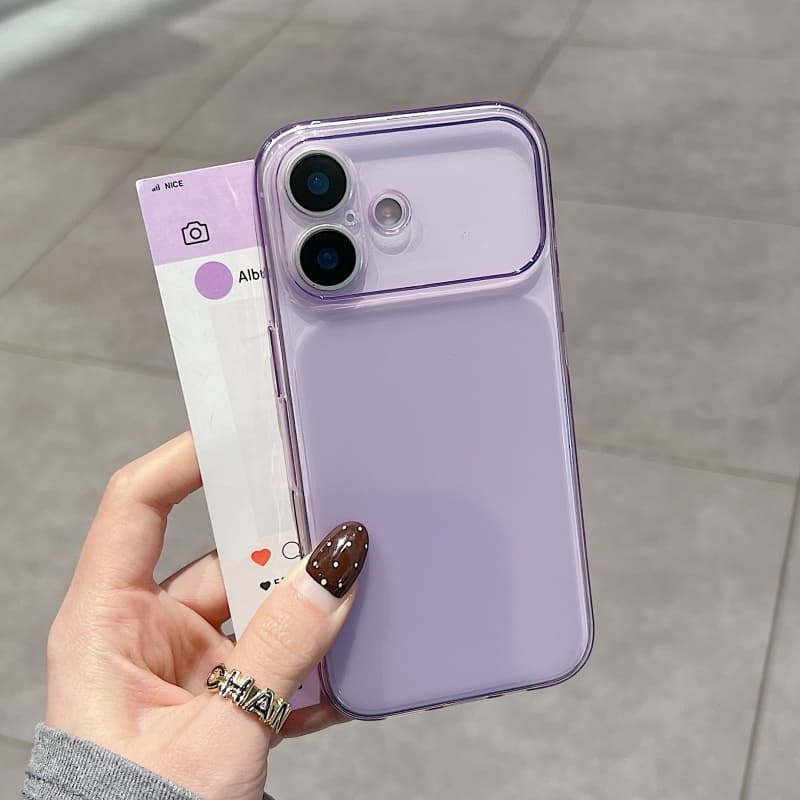 Capa De Telefone TPU Ultrafina Roxa Com Grande Janela Instantânea Fosca Adequada Para iPhone 11 12 13 14 15 16 17 Pn