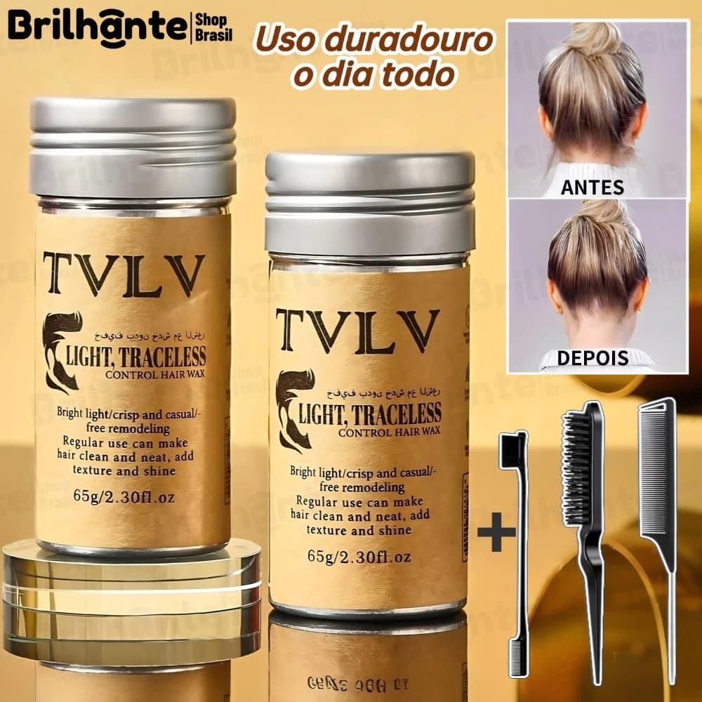 Bastão de Cera para Cabelo Anti-Frizz Frizzy Hair Tidying Creme Suavizante Styling Stick de Cera Pente incluído